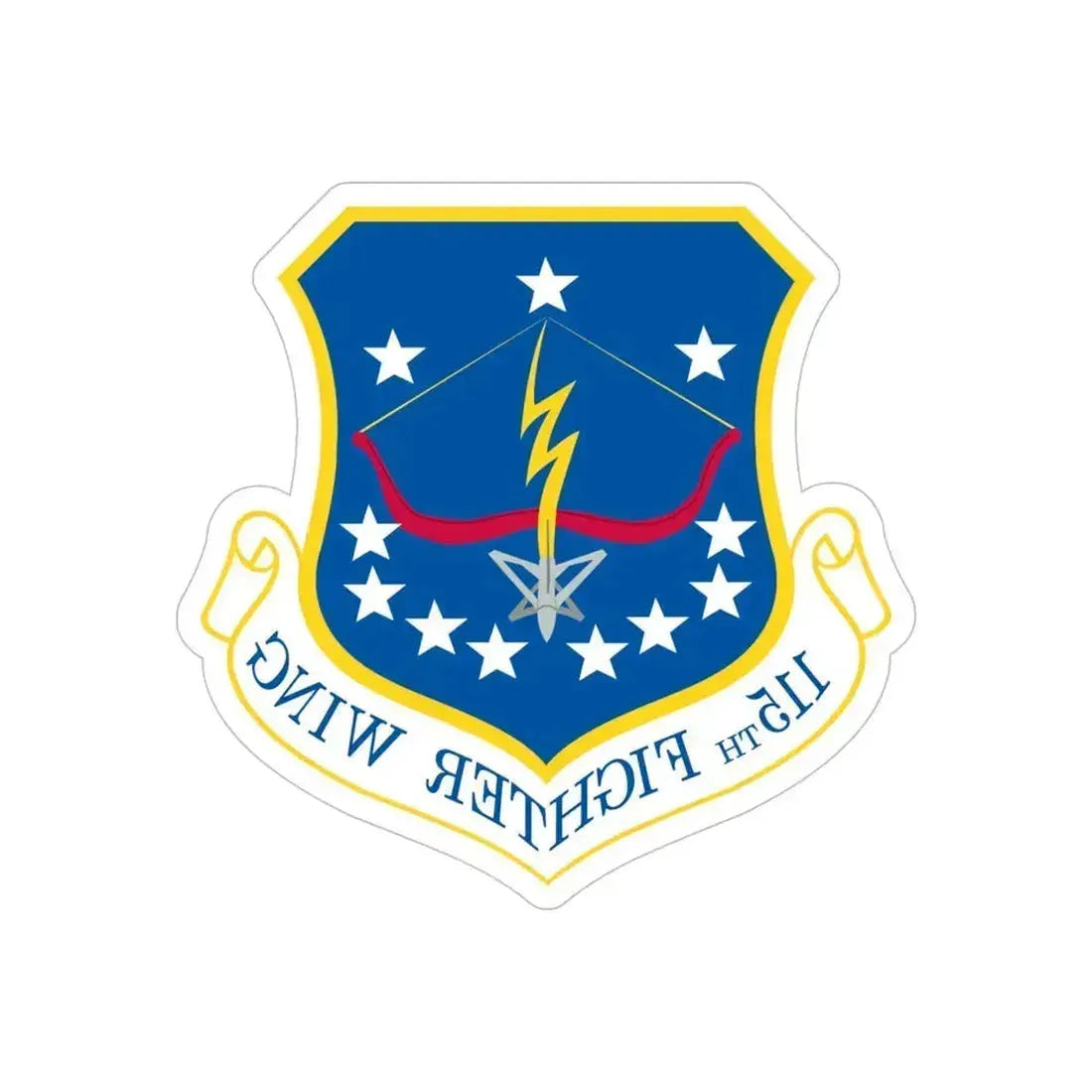 115th Fighter Wing (U.S. Air Force) REVERSE PRINT Transparent Die-Cut STICKER 5 Inch Die-Cut Transparent - The Sticker Space