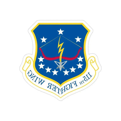 115th Fighter Wing (U.S. Air Force) REVERSE PRINT Transparent Die-Cut STICKER 5 Inch Die-Cut Transparent - The Sticker Space