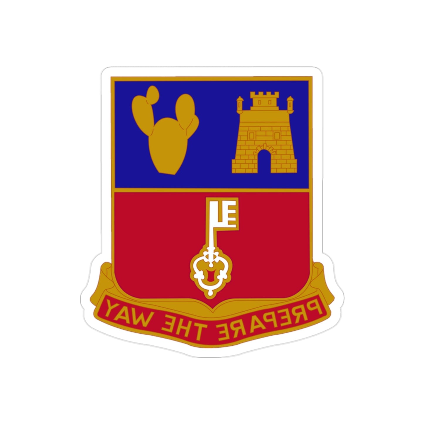 116 Engineer Battalion (U.S. Army) REVERSE PRINT Transparent STICKER-2" × 2"-The Sticker Space