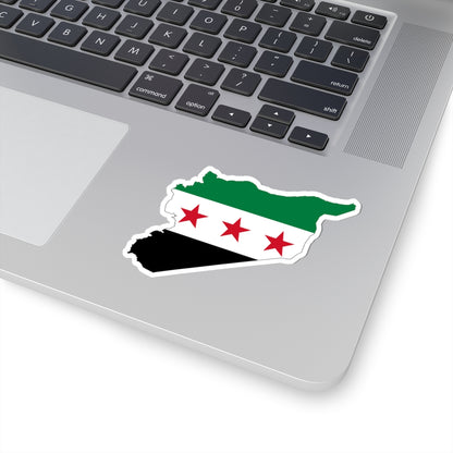 Flag map of Syria 1930-1958 19611963 (Syria) STICKER Vinyl Kiss-Cut Decal