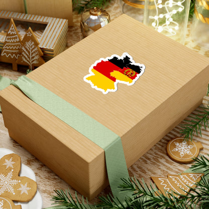 Flag-map of East  West Germany (Germany) STICKER Vinyl Kiss-Cut Decal