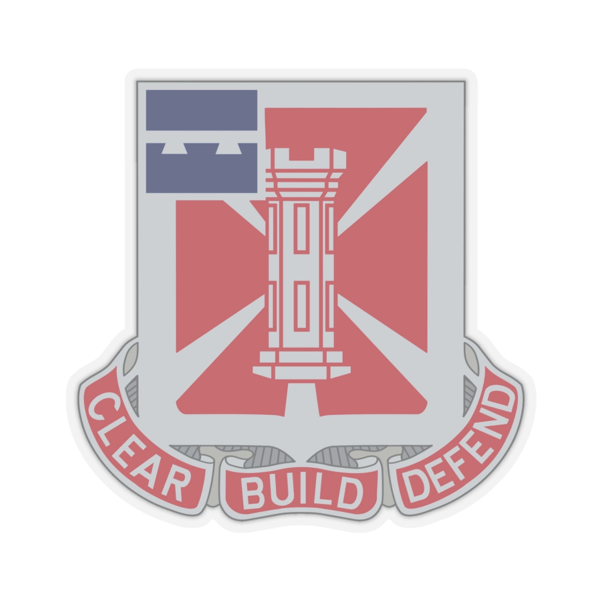 363 Engineer Battalion (U.S. Army) STICKER Vinyl Kiss-Cut Decal-4" × 4"-Transparent-The Sticker Space