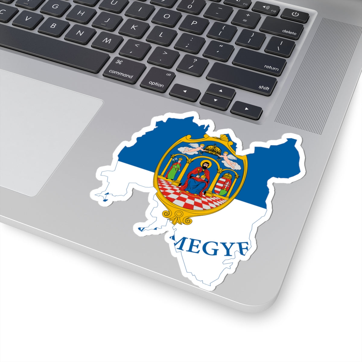 Flag-map of Tolna County (Hungary) STICKER Vinyl Kiss-Cut Decal