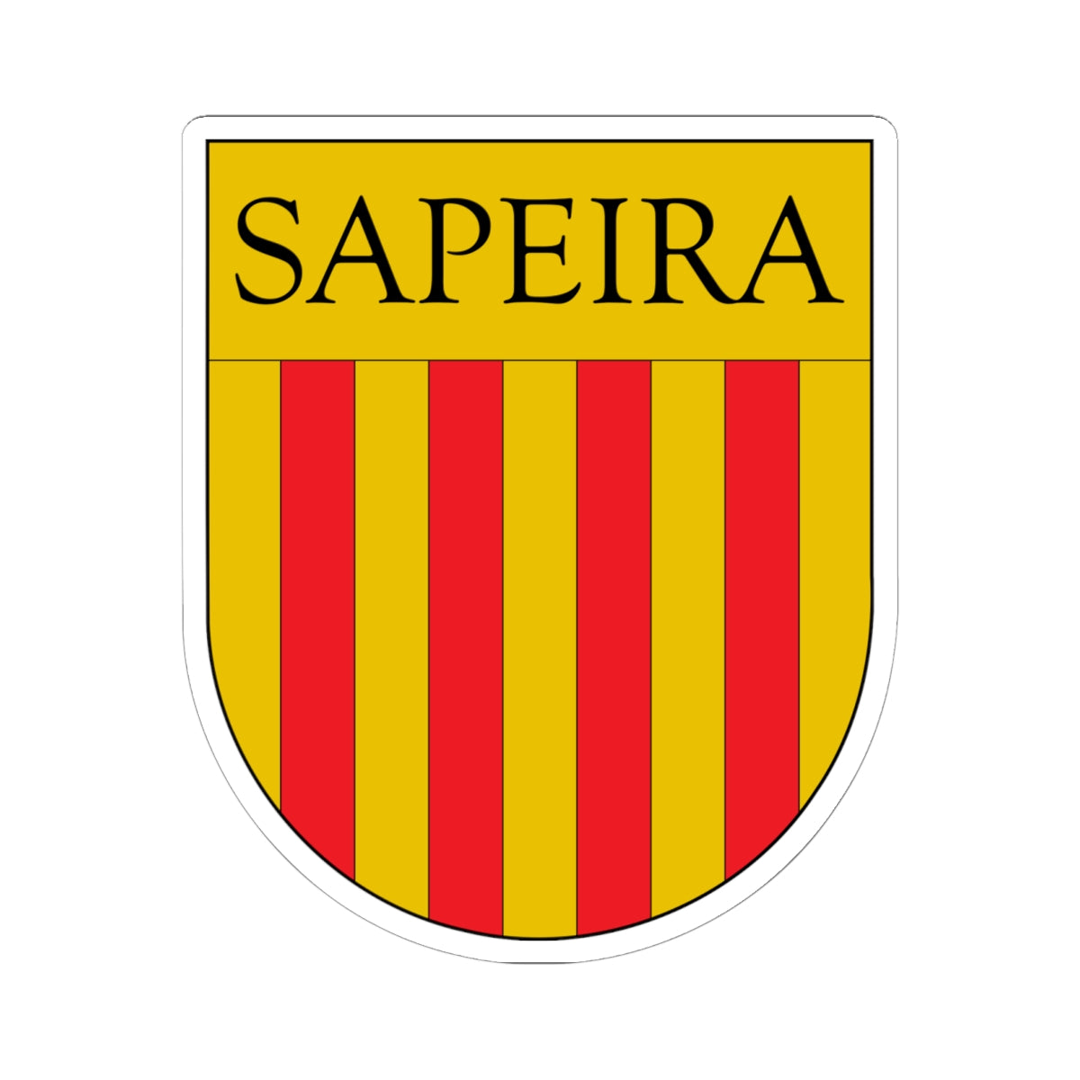 Antic escut municipal de Sapeira (Spain) (Coat of Arms) STICKER Vinyl Kiss-Cut Decal
