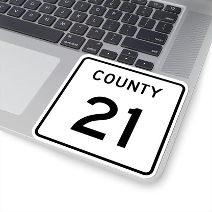 County 21 square (Minnesota) (Road Sign) STICKER Vinyl Kiss-Cut Decal