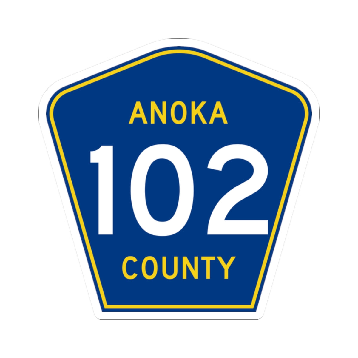Anoka County 102 (Minnesota) (Road Sign) STICKER Vinyl Kiss-Cut Decal
