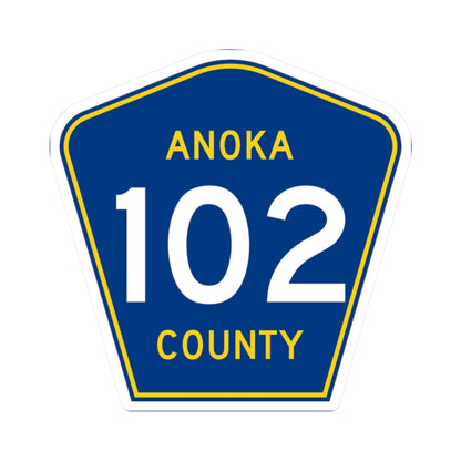 Anoka County 102 (Minnesota) (Road Sign) STICKER Vinyl Kiss-Cut Decal