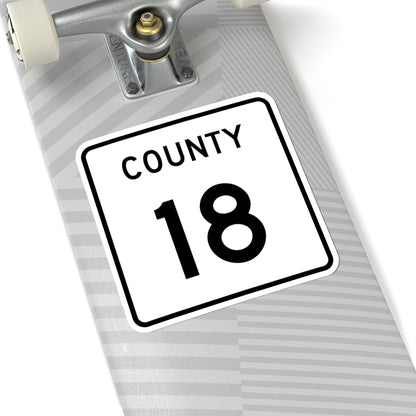 County 18 square (Minnesota) (Road Sign) STICKER Vinyl Kiss-Cut Decal