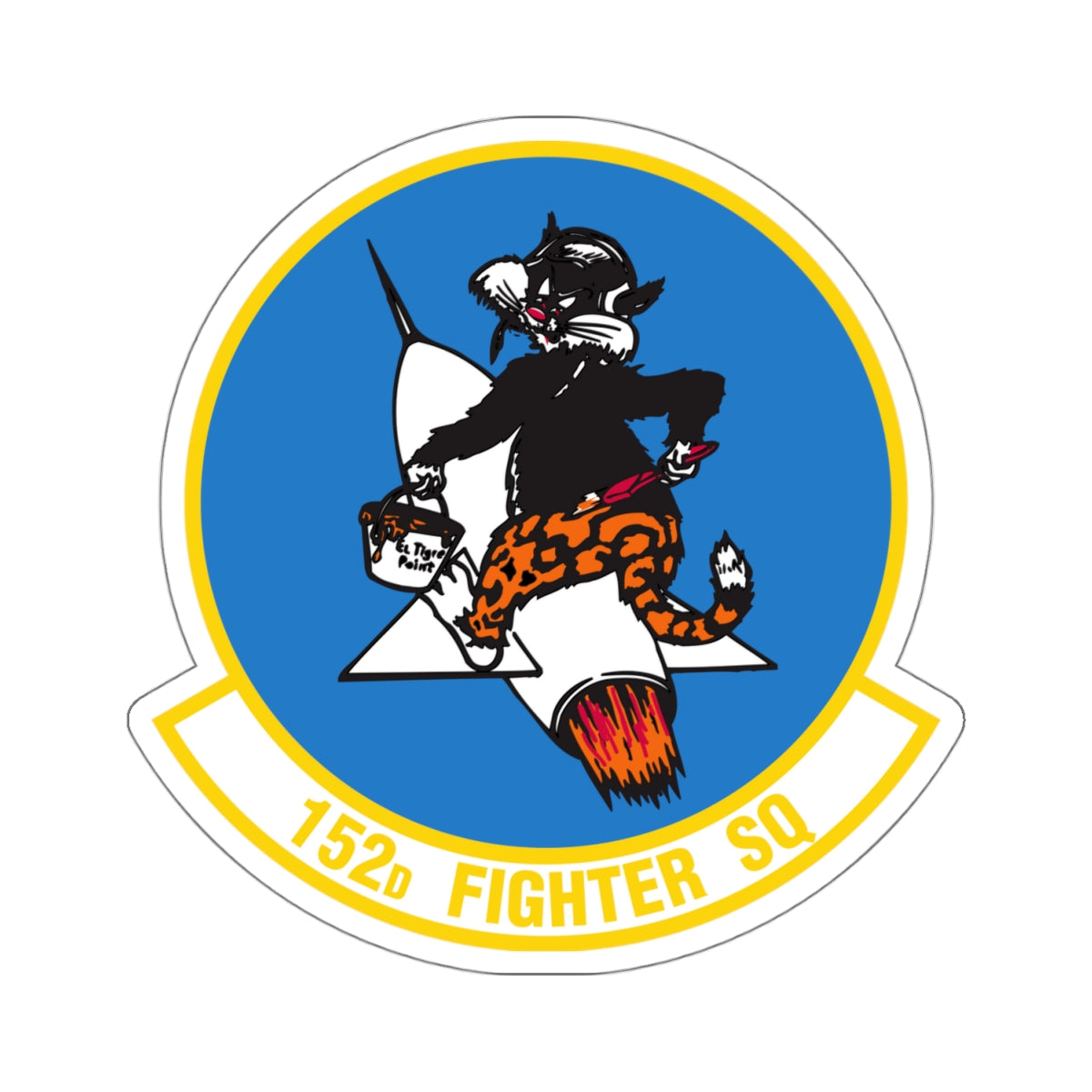 152 Fighter Squadron (U.S. Air Force) STICKER Vinyl Kiss-Cut Decal-4 Inch-White-The Sticker Space