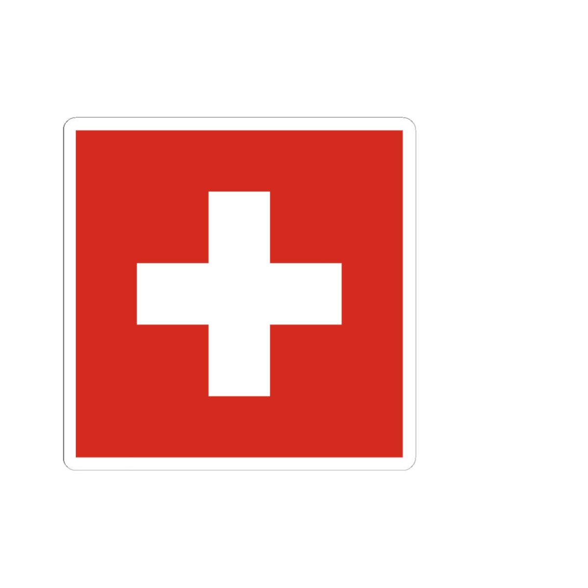 Flag of Switzerland with spacing (Switzerland) STICKER Vinyl Kiss-Cut Decal