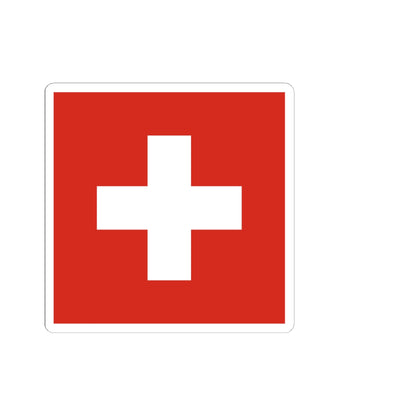 Flag of Switzerland with spacing (Switzerland) STICKER Vinyl Kiss-Cut Decal