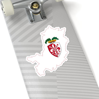Flag map of the Province of Florence (Italy) STICKER Vinyl Kiss-Cut Decal