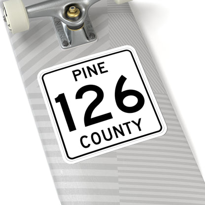 Pine County Route 126 MN (Minnesota) (Road Sign) STICKER Vinyl Kiss-Cut Decal