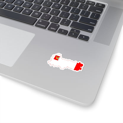 Flag-map of Vologda Oblast (Russia) STICKER Vinyl Kiss-Cut Decal
