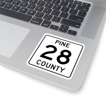 Pine County Route 28 MN (Minnesota) (Road Sign) STICKER Vinyl Kiss-Cut Decal