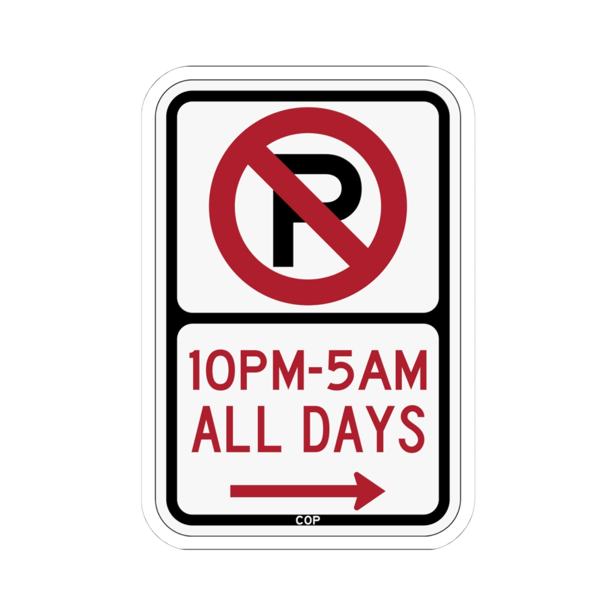 PBOT Road sign P1190R (Oregon) (Road Sign) STICKER Vinyl Kiss-Cut Decal