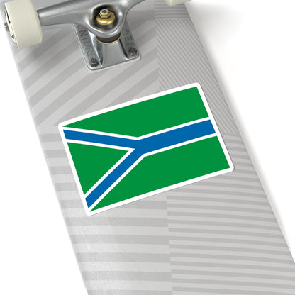 Flag of Ust-Tarksky rayon Novosibirsk oblast (Russia) STICKER Vinyl Kiss-Cut Decal