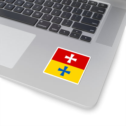 Rozhyshe flag (Ukraine) STICKER Vinyl Kiss-Cut Decal