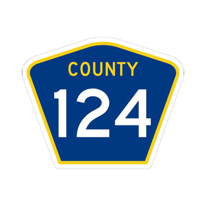 County 124 MN (Minnesota) (Road Sign) STICKER Vinyl Kiss-Cut Decal