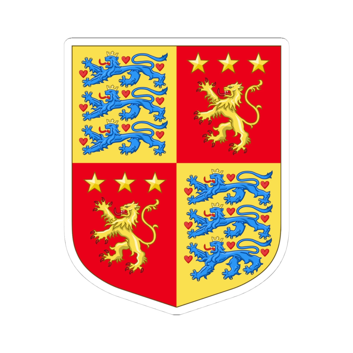 Arms of Henrik Prince Consort of Denmark (Denmark) (Coat of Arms) STICKER Vinyl Kiss-Cut Decal