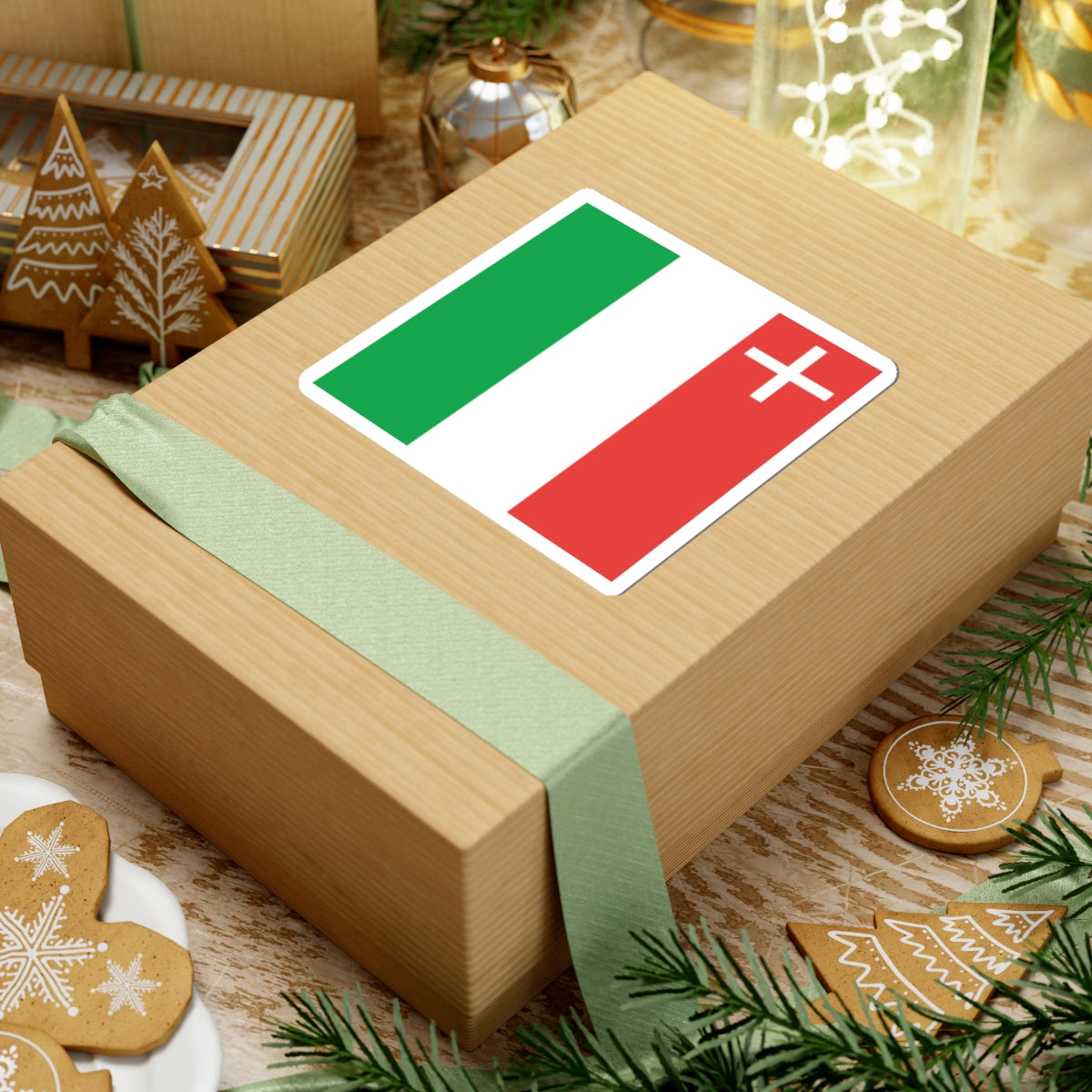 Flag of Canton of Neuchatel (Switzerland) STICKER Vinyl Kiss-Cut Decal