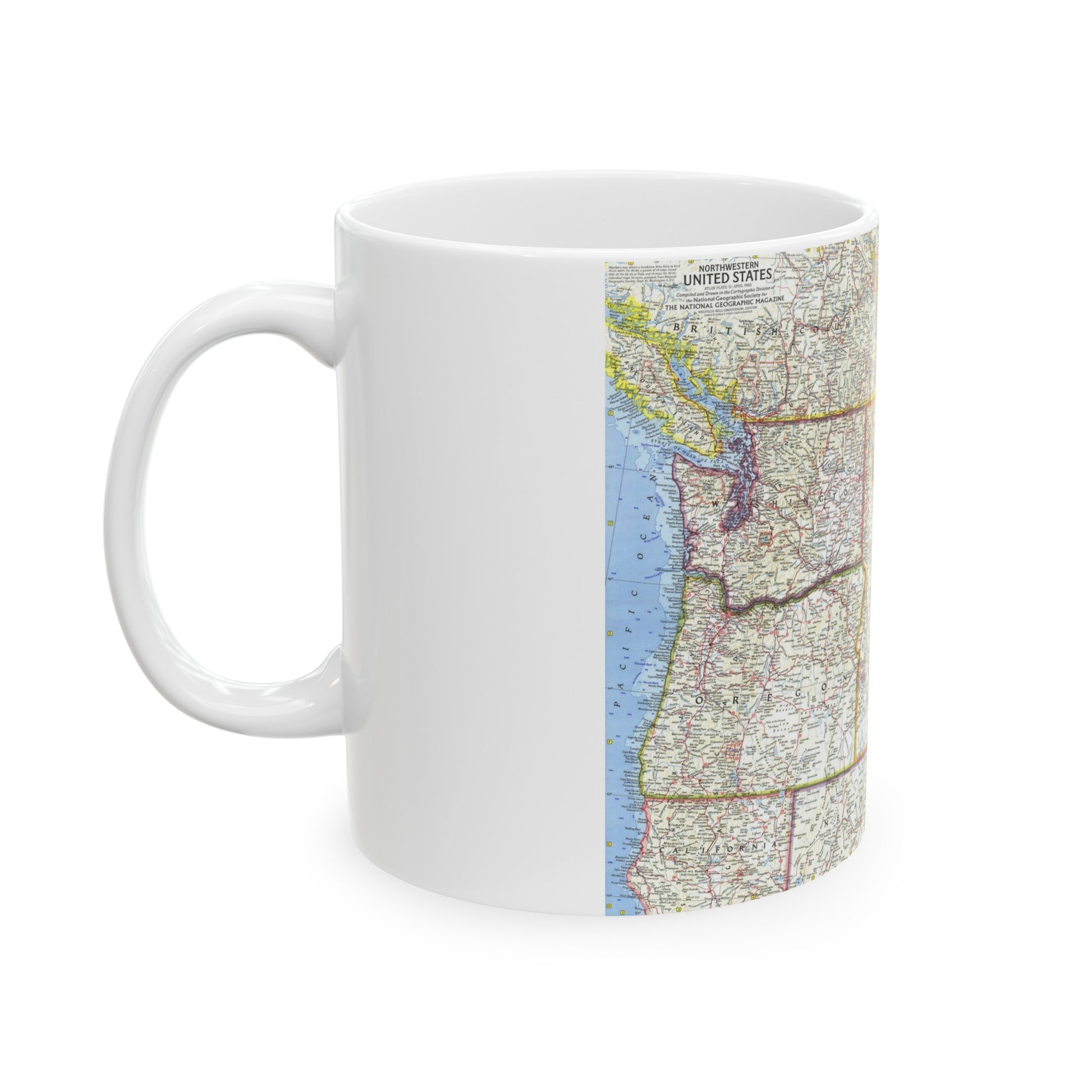 USA - Northwestern (1960) (Map) White Coffee Mug-The Sticker Space