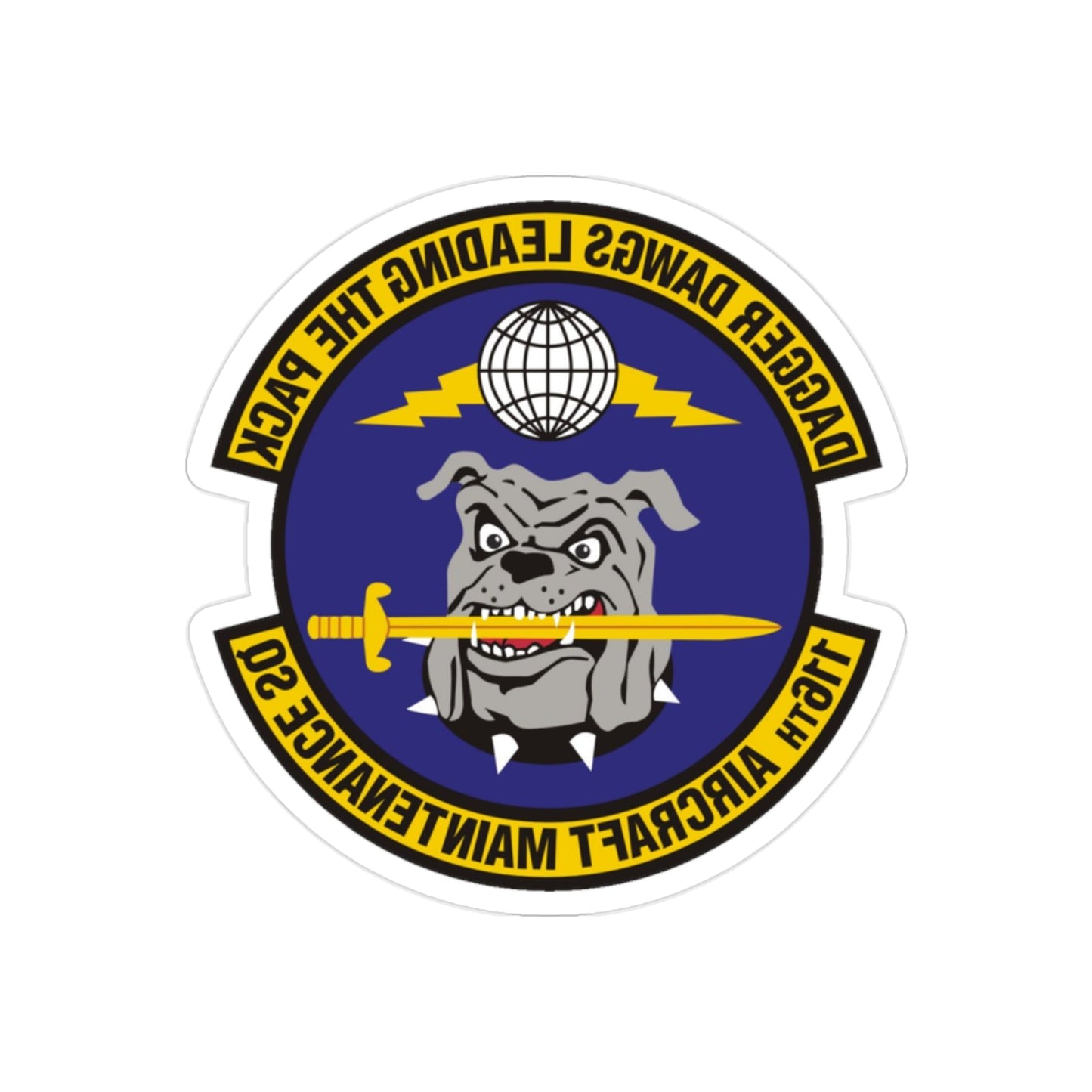 116th Aircraft Maintenance Squadron (U.S. Air Force) REVERSE PRINT Transparent STICKER-2" × 2"-The Sticker Space