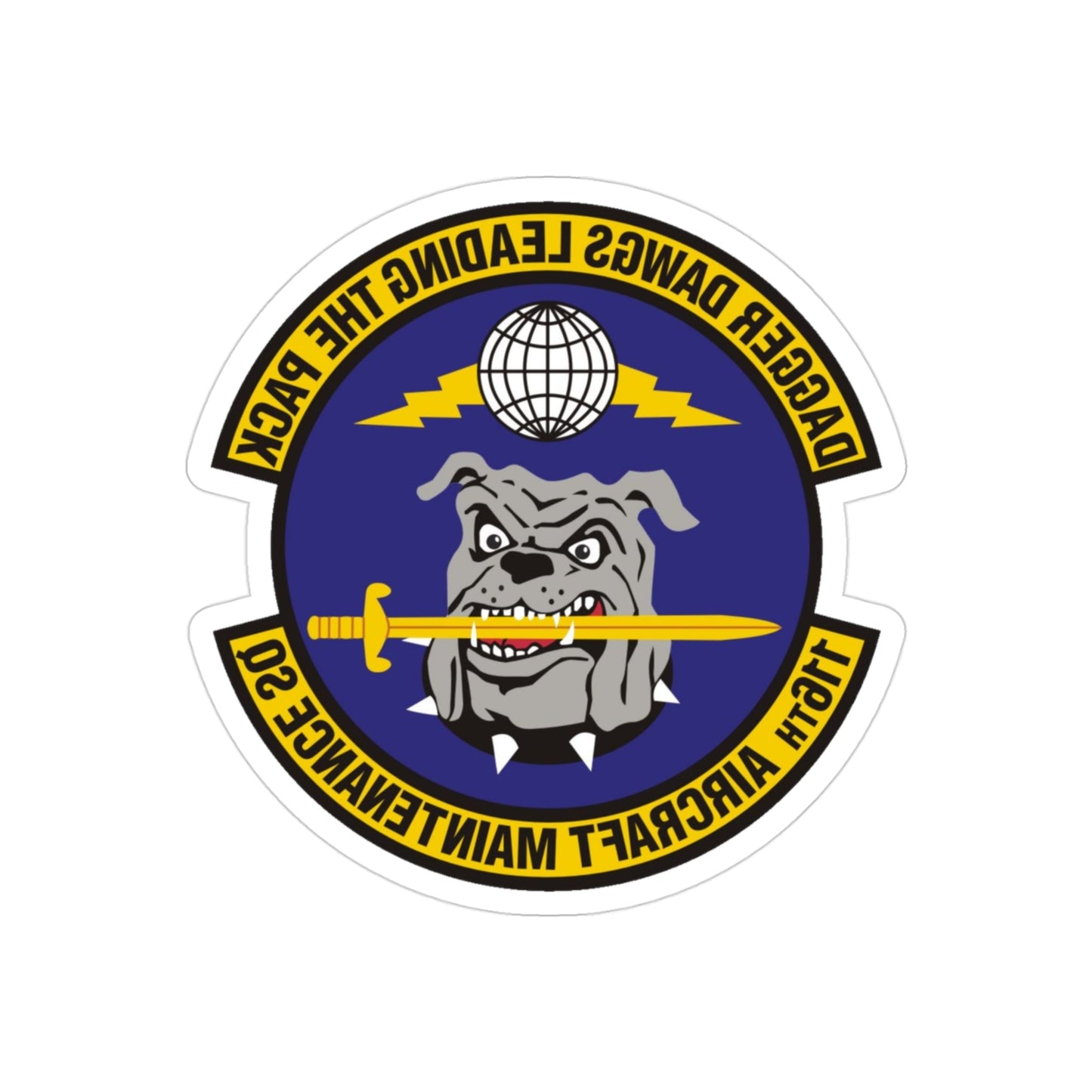 116th Aircraft Maintenance Squadron (U.S. Air Force) REVERSE PRINT Transparent STICKER-3" × 3"-The Sticker Space