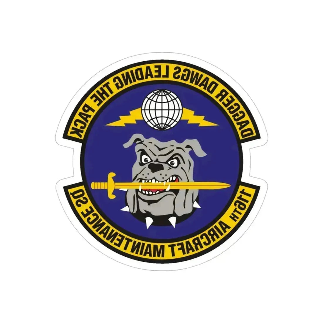 116th Aircraft Maintenance Squadron (U.S. Air Force) REVERSE PRINT Transparent Die-Cut STICKER 4 Inch Die-Cut Transparent - The Sticker Space