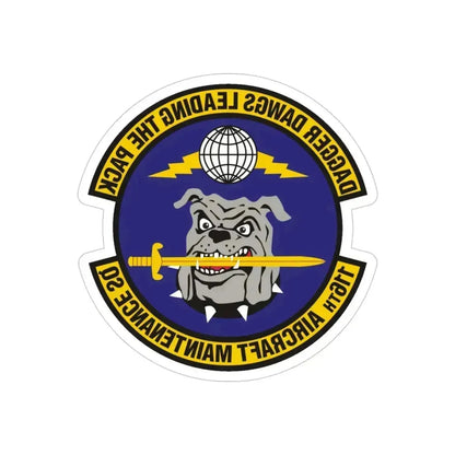 116th Aircraft Maintenance Squadron (U.S. Air Force) REVERSE PRINT Transparent Die-Cut STICKER 4 Inch Die-Cut Transparent - The Sticker Space