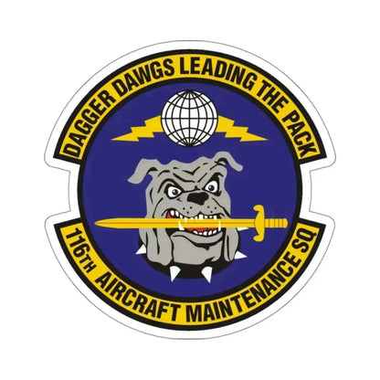 116th Aircraft Maintenance Squadron (U.S. Air Force) STICKER Vinyl Kiss-Cut Decal 3 Inch White - The Sticker Space