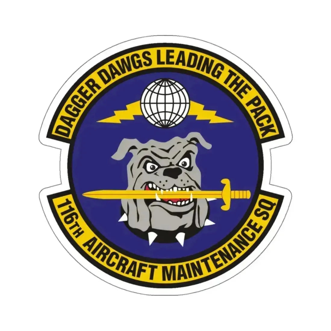 116th Aircraft Maintenance Squadron (U.S. Air Force) STICKER Vinyl Kiss-Cut Decal 4 Inch White - The Sticker Space