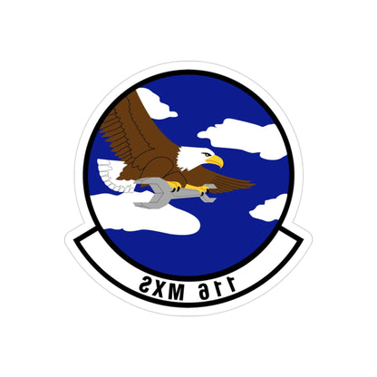 116th Maintenance Squadron (U.S. Air Force) REVERSE PRINT Transparent STICKER-3" × 3"-The Sticker Space