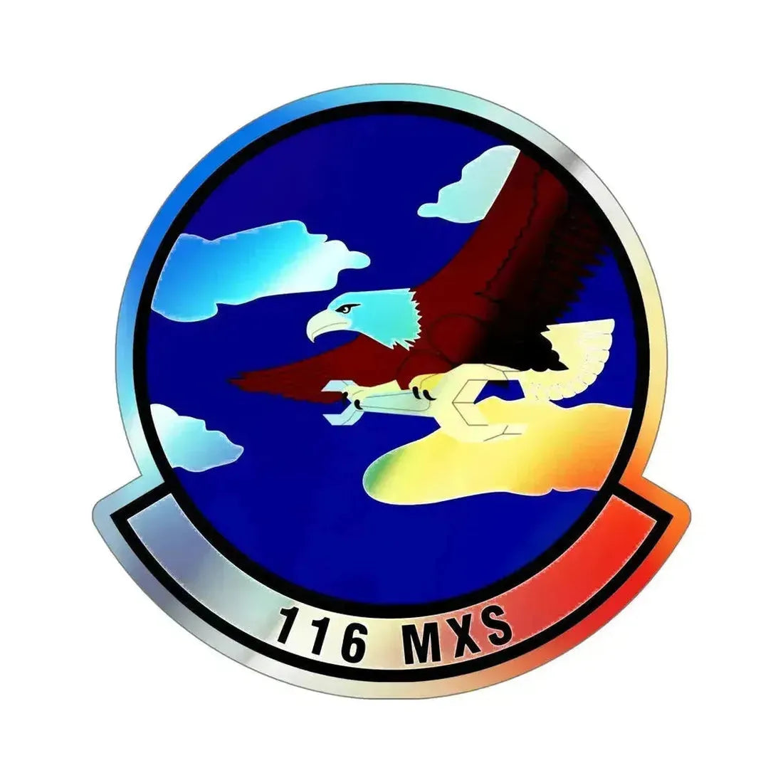 116th Maintenance Squadron (U.S. Air Force) Holographic STICKER Die-Cut Vinyl Decal 6 Inch Holographic - The Sticker Space