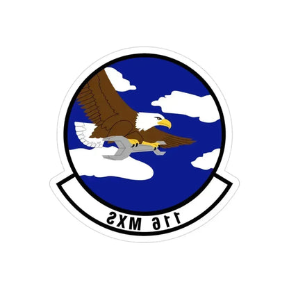 116th Maintenance Squadron (U.S. Air Force) REVERSE PRINT Transparent Die-Cut STICKER 3 Inch Die-Cut Transparent - The Sticker Space