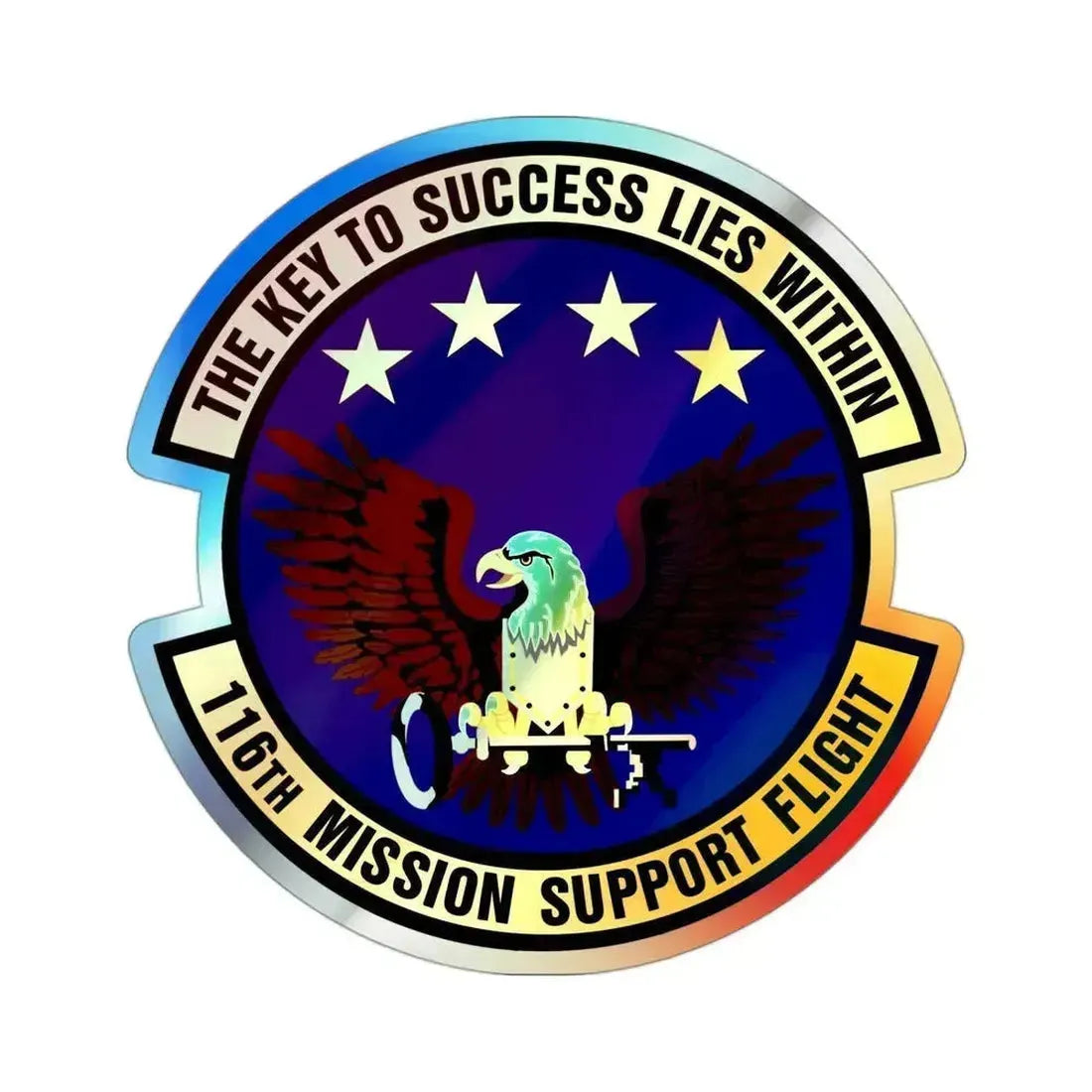 116th Mission Support Flight (U.S. Air Force) Holographic STICKER Die-Cut Vinyl Decal 3 Inch Holographic - The Sticker Space