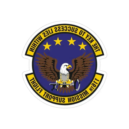 116th Mission Support Flight (U.S. Air Force) REVERSE PRINT Transparent Die-Cut STICKER 4 Inch Die-Cut Transparent - The Sticker Space