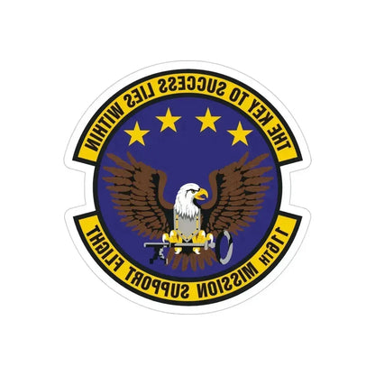 116th Mission Support Flight (U.S. Air Force) REVERSE PRINT Transparent Die-Cut STICKER 5 Inch Die-Cut Transparent - The Sticker Space