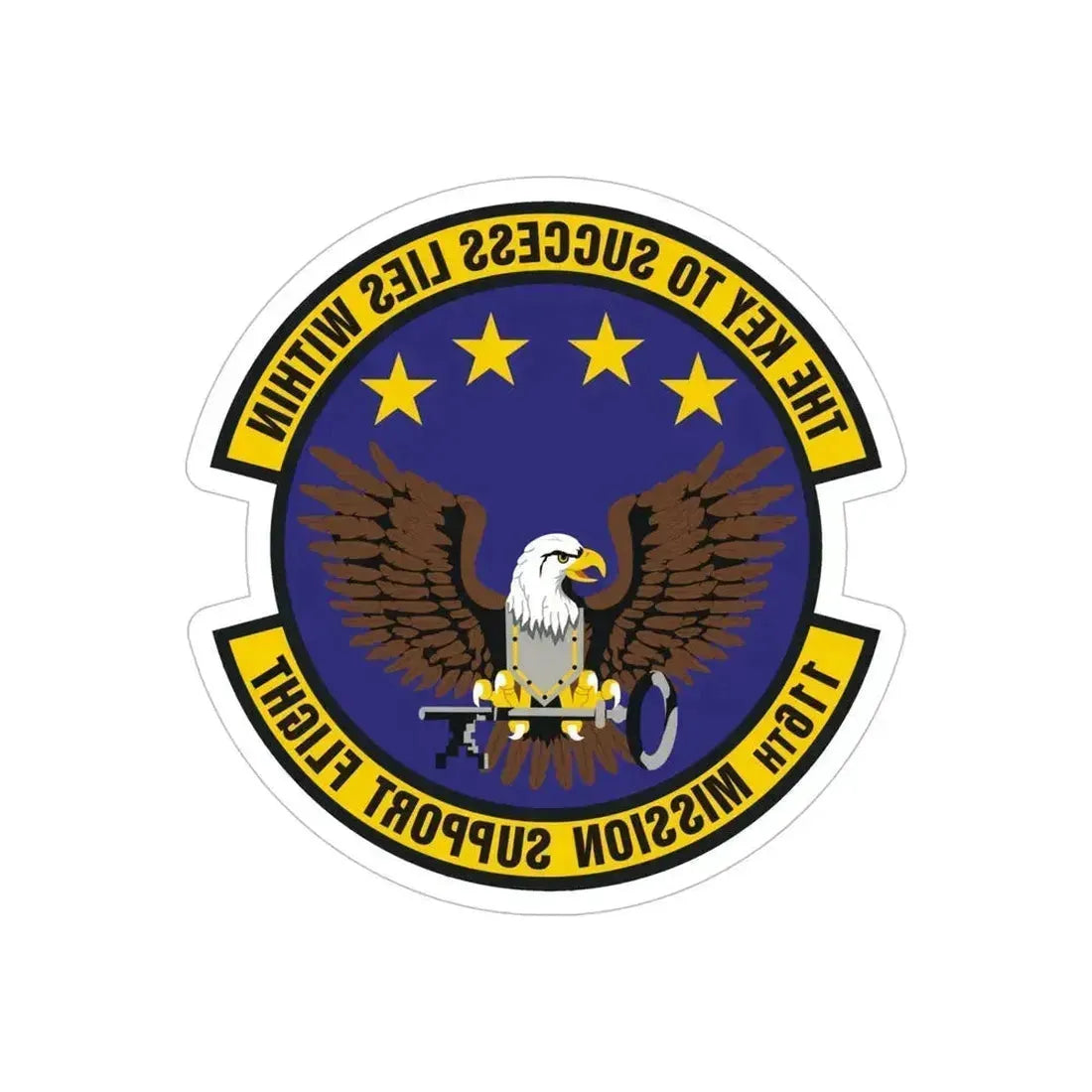 116th Mission Support Flight (U.S. Air Force) REVERSE PRINT Transparent Die-Cut STICKER 6 Inch Die-Cut Transparent - The Sticker Space