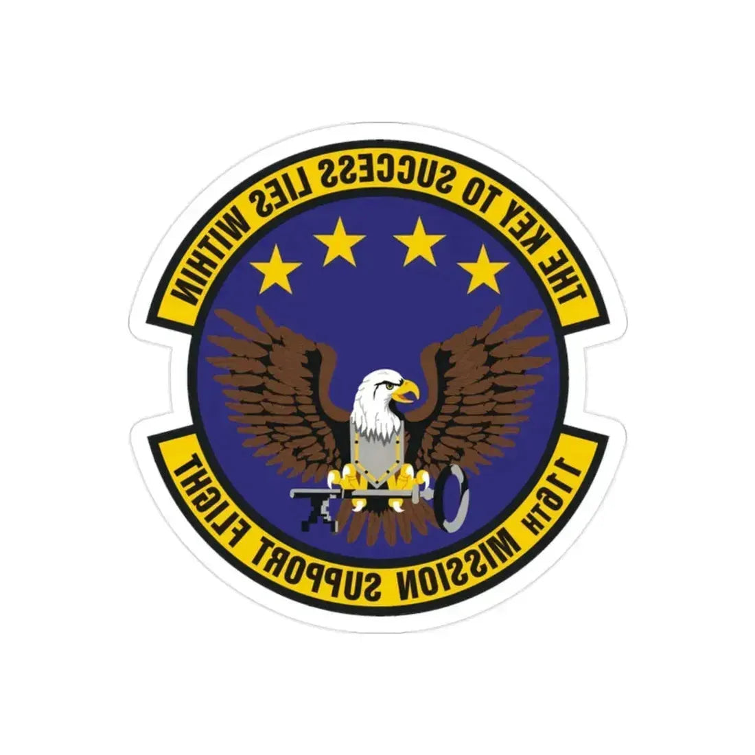116th Mission Support Flight (U.S. Air Force) REVERSE PRINT Transparent Die-Cut STICKER - The Sticker Space