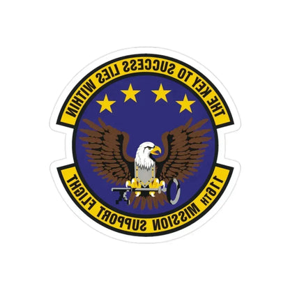 116th Mission Support Flight (U.S. Air Force) REVERSE PRINT Transparent Die-Cut STICKER - The Sticker Space