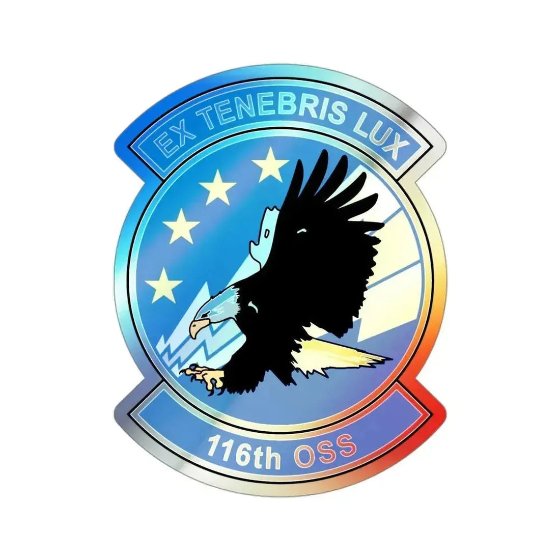 116th OSS (U.S. Air Force) Holographic STICKER Die-Cut Vinyl Decal 3 Inch Holographic - The Sticker Space
