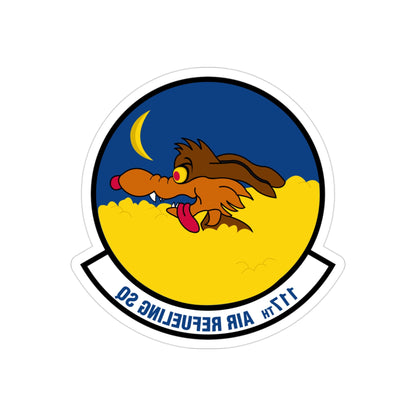 117 Air Refueling Squadron (U.S. Air Force) REVERSE PRINT Transparent STICKER-3" × 3"-The Sticker Space