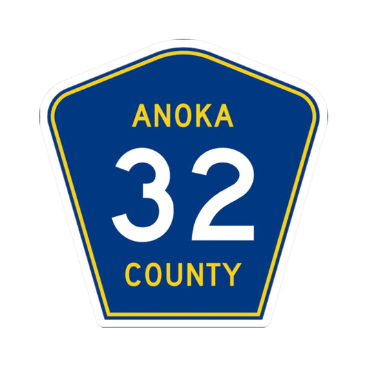 Anoka County 32 (Minnesota) (Road Sign) STICKER Vinyl Kiss-Cut Decal