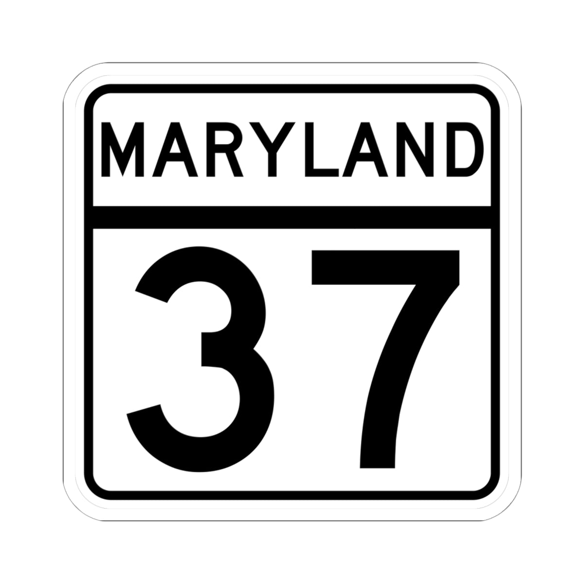 MD Route 37 (Maryland) (Road Sign) STICKER Vinyl Kiss-Cut Decal