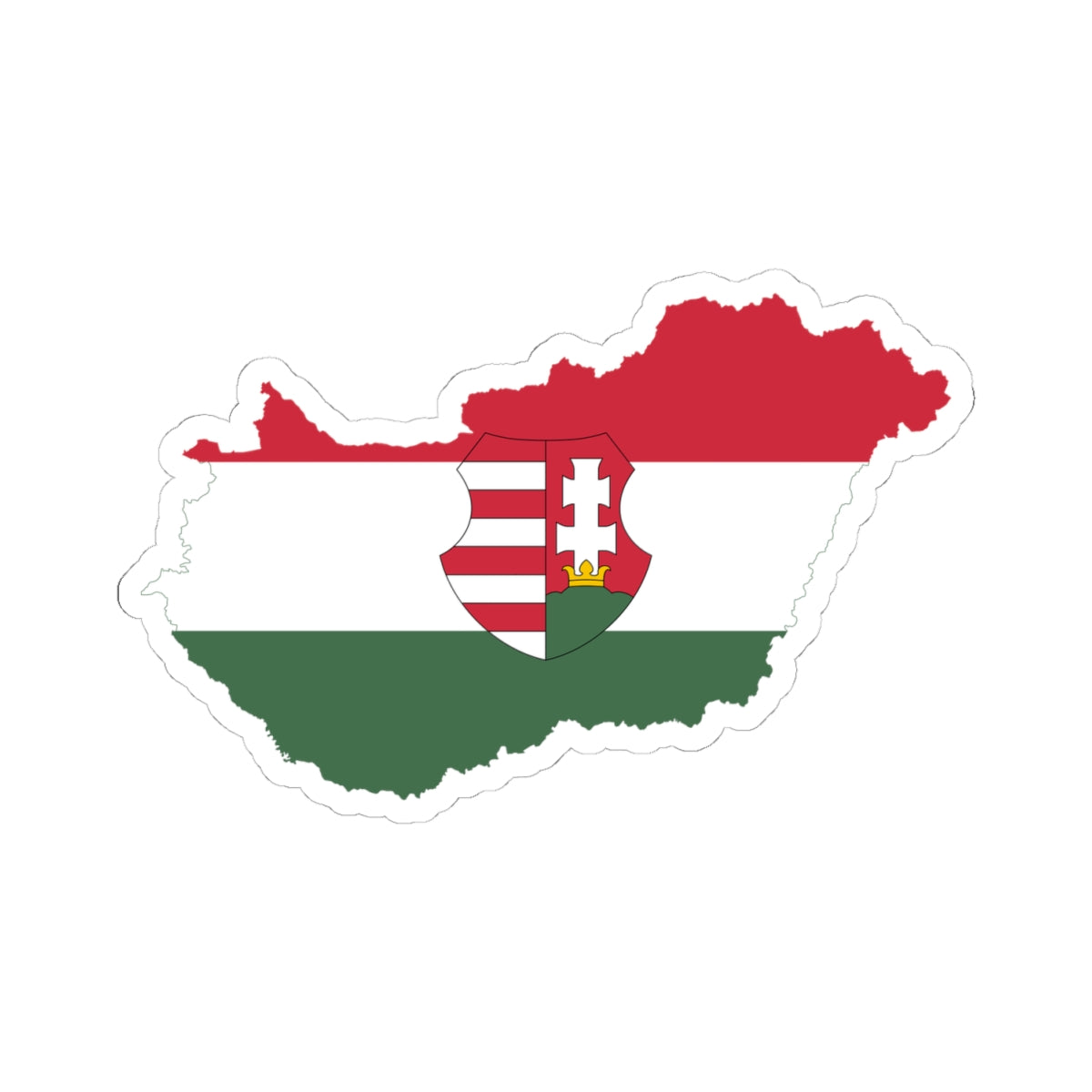 Flag-map of Hungary 1946-1947 (Hungary) STICKER Vinyl Kiss-Cut Decal