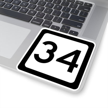 WV-34 (Virginia) (Road Sign) STICKER Vinyl Kiss-Cut Decal
