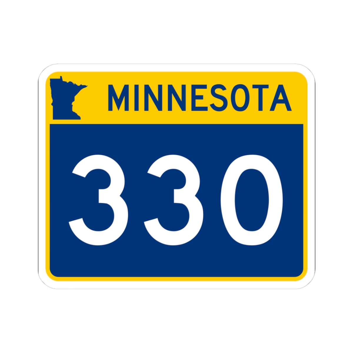 MN-330 wide (Minnesota) (Road Sign) STICKER Vinyl Kiss-Cut Decal