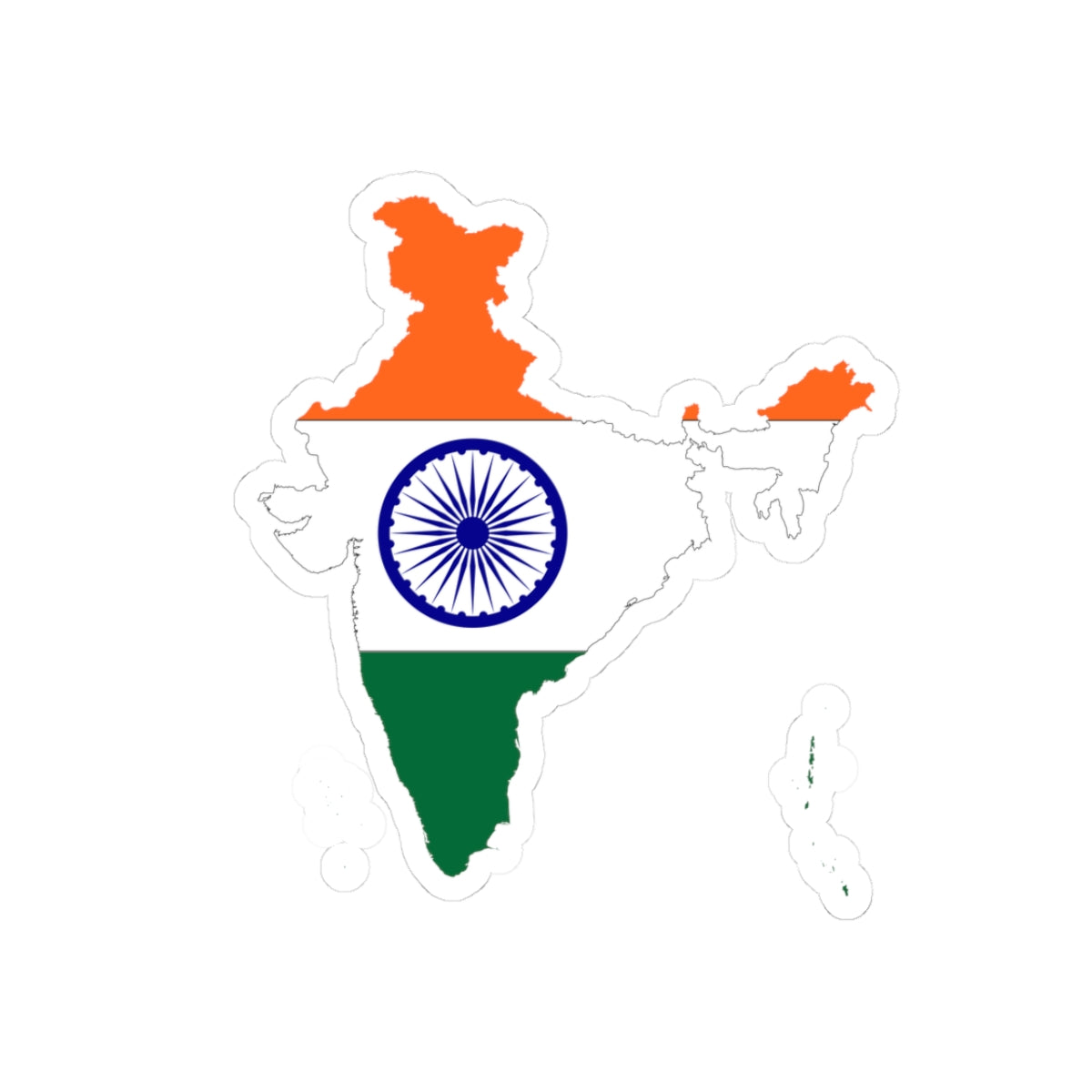 India Map And Flag Combined By Devilal (India) STICKER Vinyl Kiss-Cut Decal