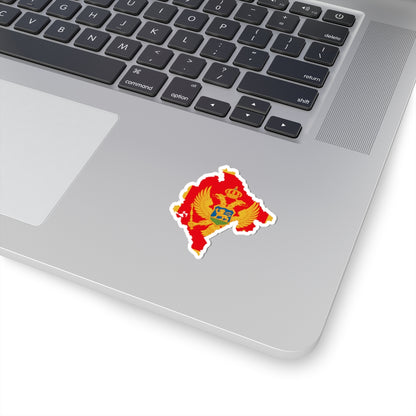 Flag map of Montenegro (Montenegro) STICKER Vinyl Kiss-Cut Decal